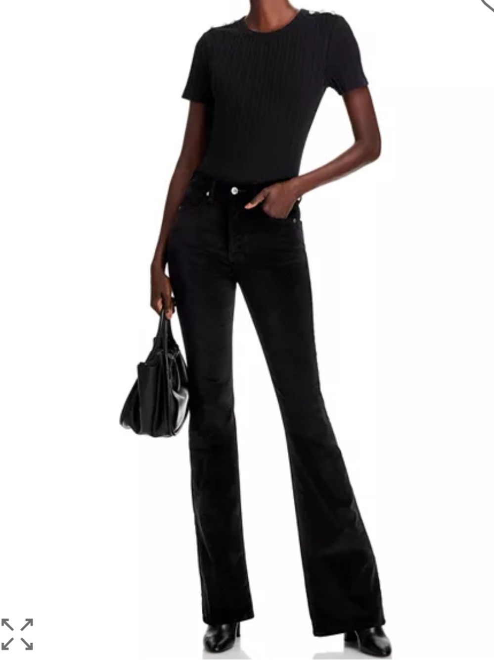 Veronica Beard Black Velvet Beverly Jeans
